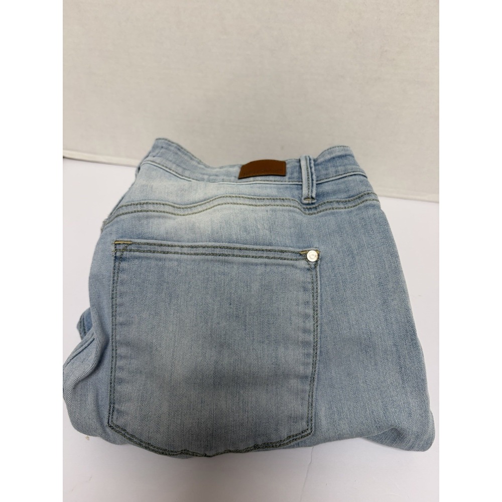 Judy Blue Hi-Rise Straight Jeans Light Wash Size 14W Style#88445 Destroyed Hem